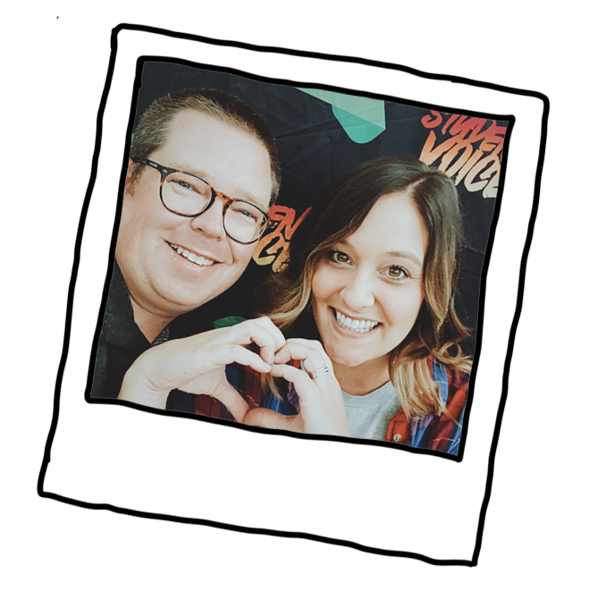The Merrills in a polaroid