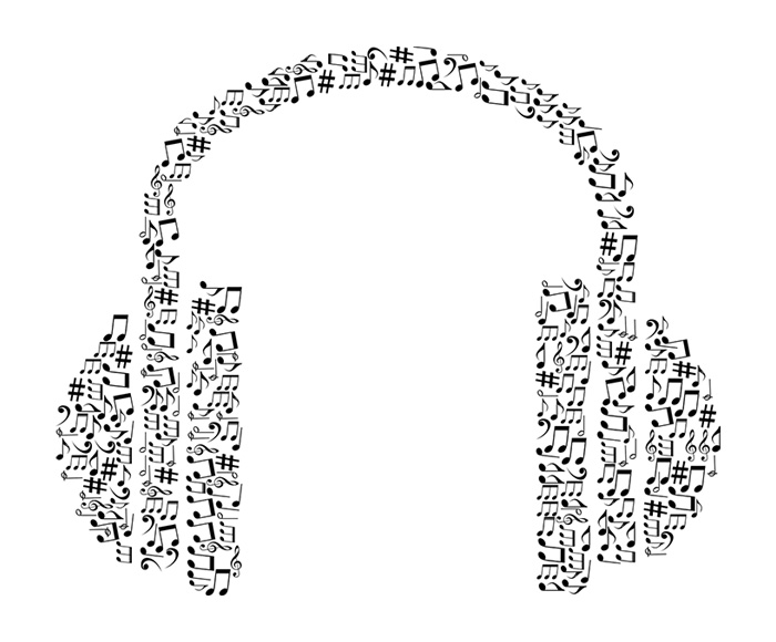 Music note headphones headphones made out of music notes
