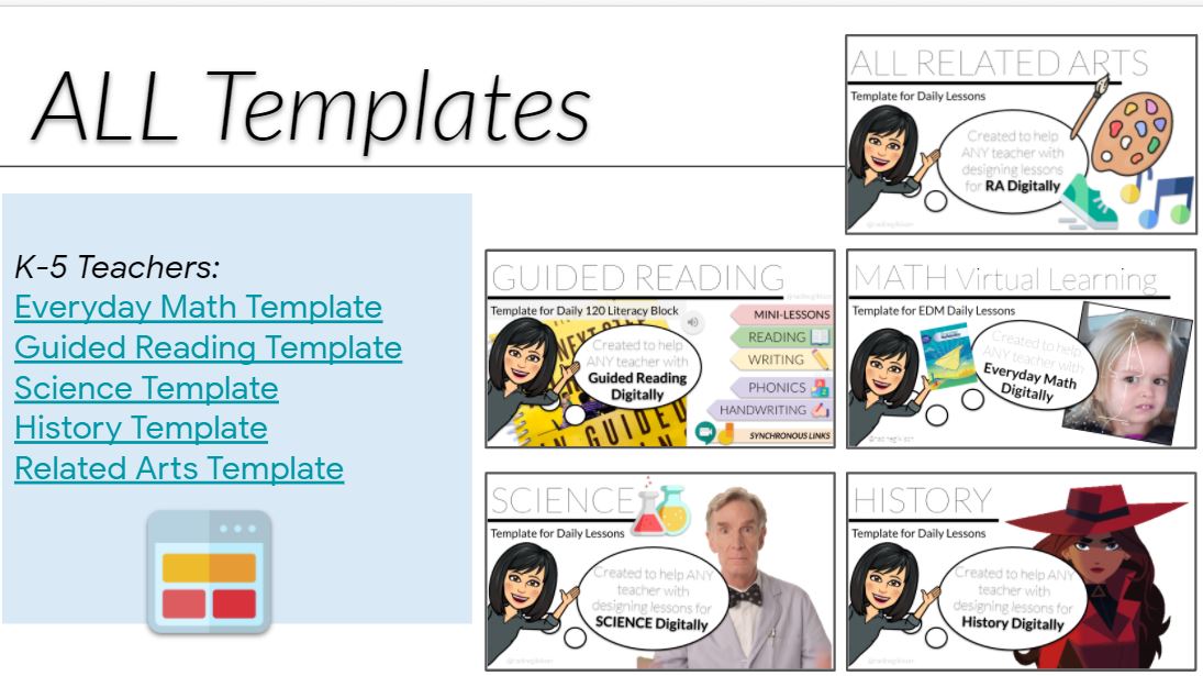 teaching templates by Nadine