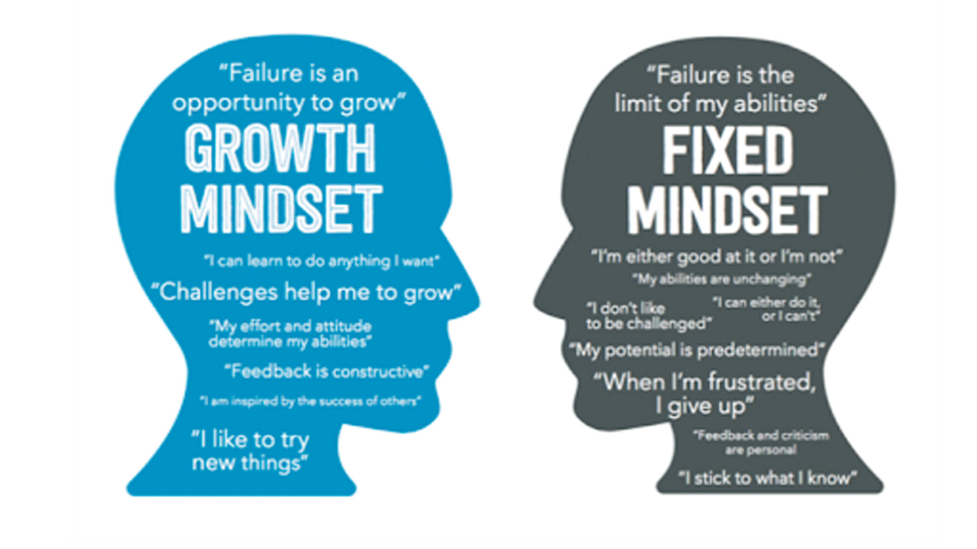 Growth v Fixed Mindset heads Growth Mindset v. Fixed Mindset