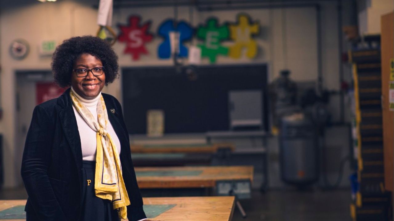 Sharita in a classroom