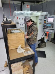 Student working on a project