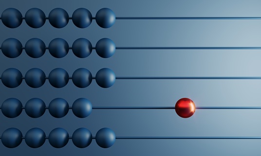 blue and red beads on multiple strings