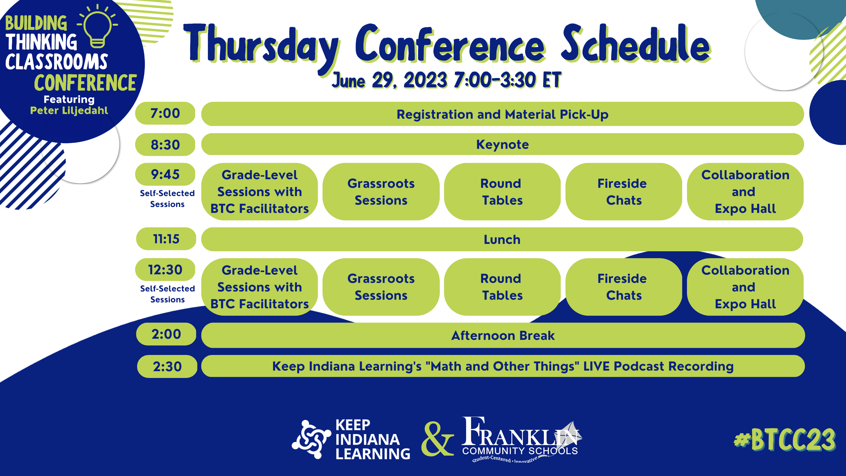 Building Thinking Classrooms conference at-a-glance preview
