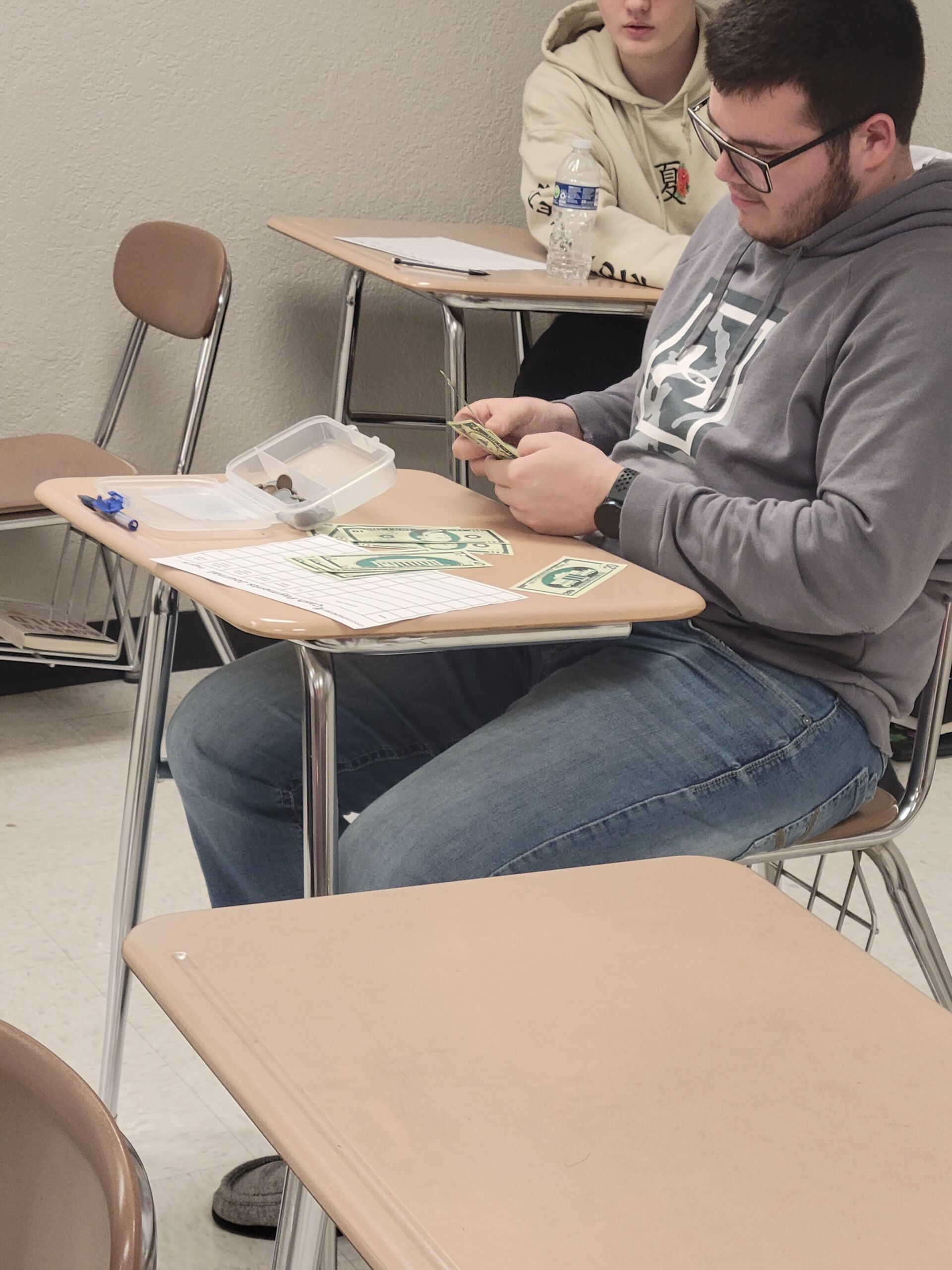 Student going through Petty Cash exercise.