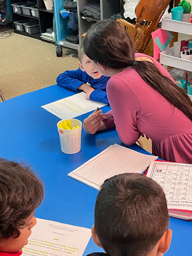 Teacher building fluency Teacher building fluency with a small group after a question driven debrief.