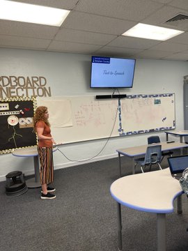 Teacher sharing about accessibility tools Teacher sharing with her staff about accessibility tools after a coaching cycle.