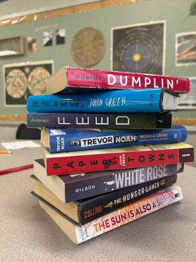 Stack of books.