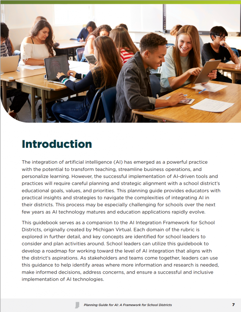 Planning Guide for AI: A Framework for School Districts