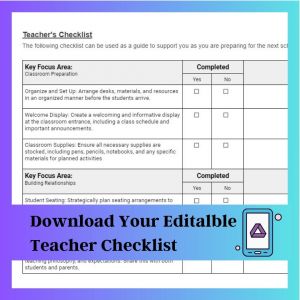 Teacher Checklist