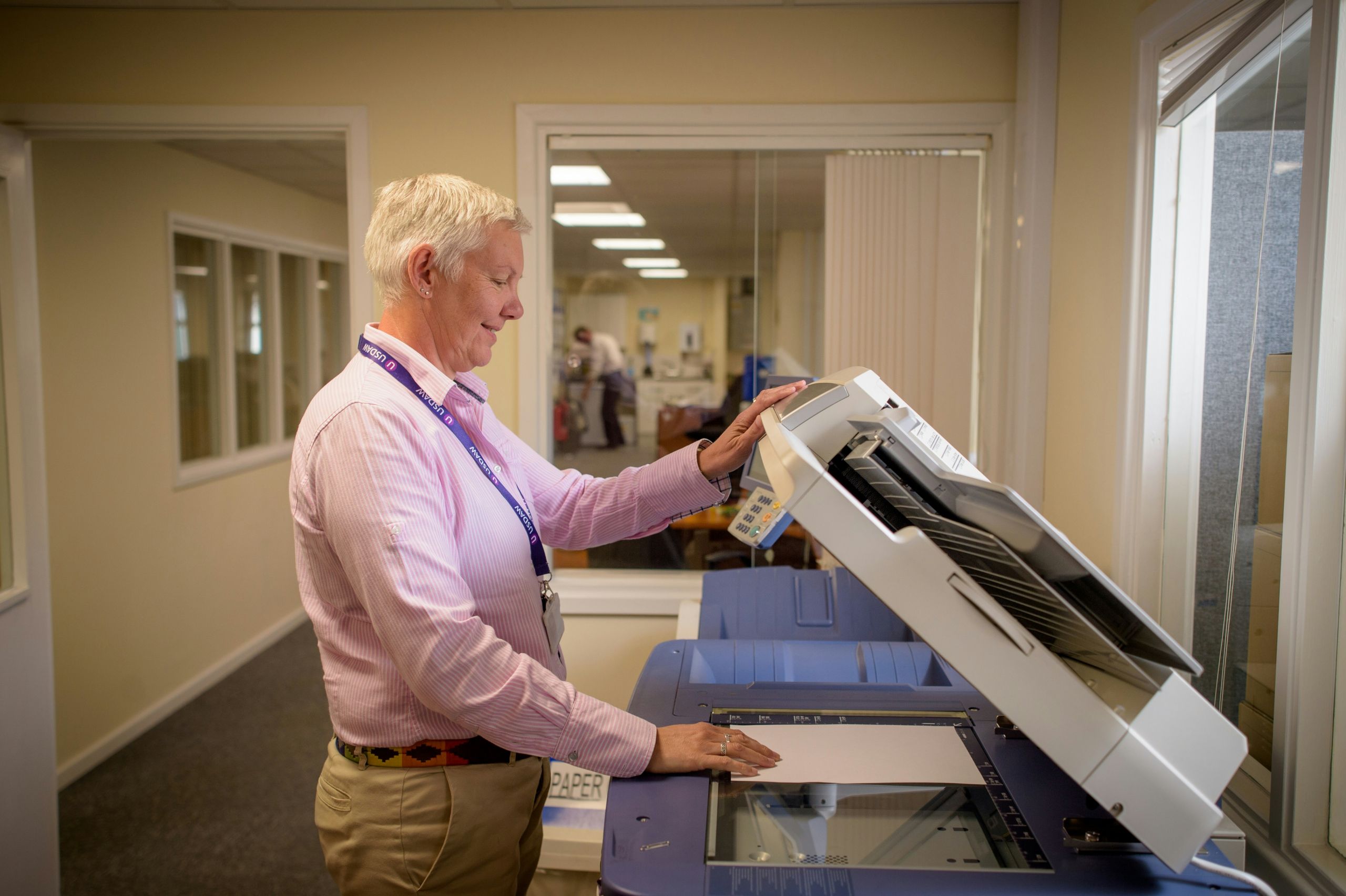 Person using the copier.