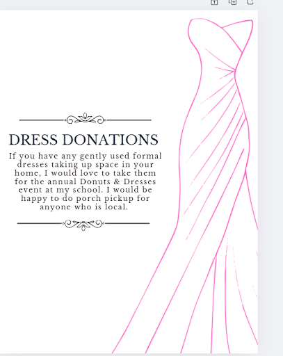 Dress Donations Dress Donation Flyer example.